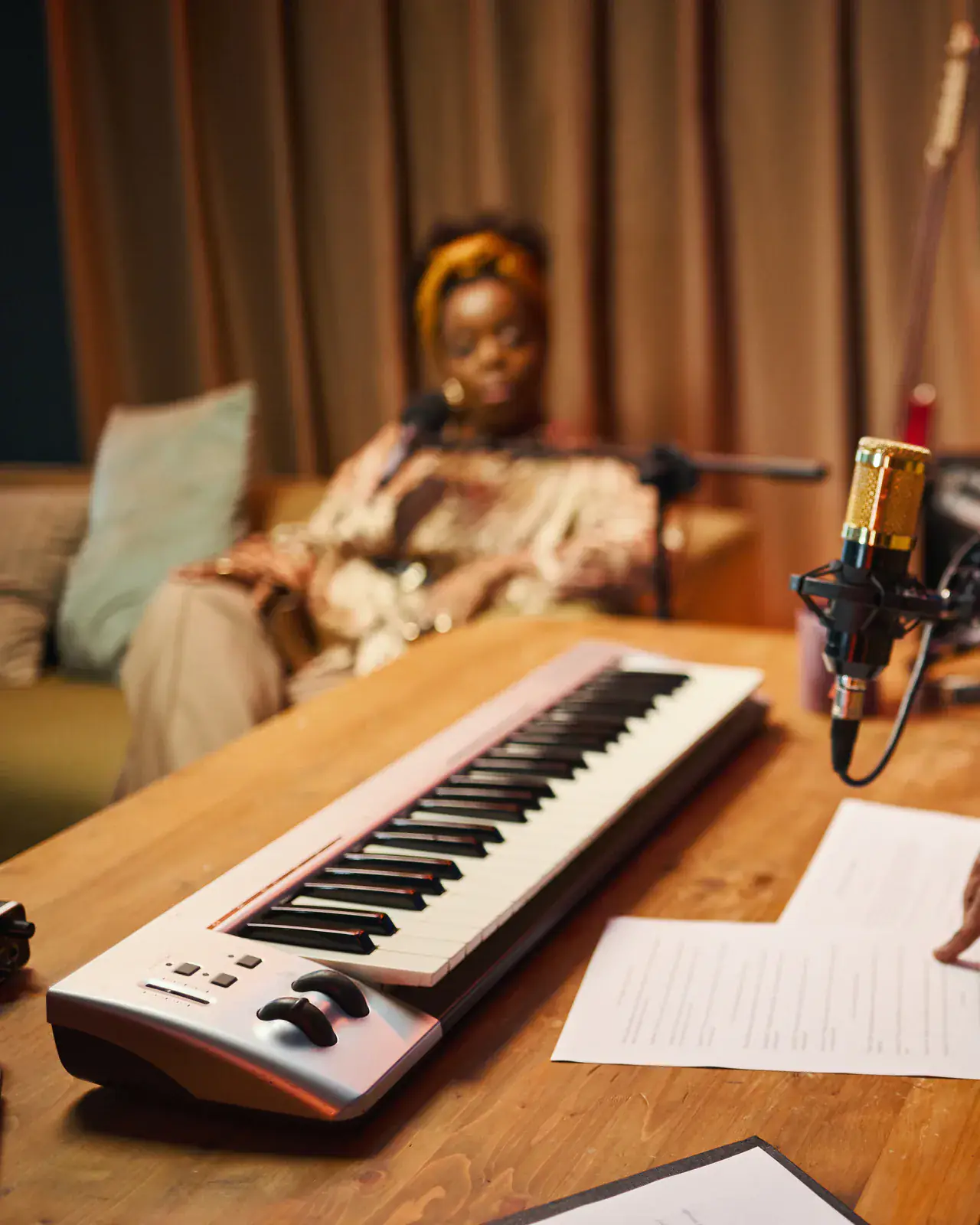 Musician at an electronic keyboard in a studio — keyboard lessons at Concerto Music Place, Kikuyu