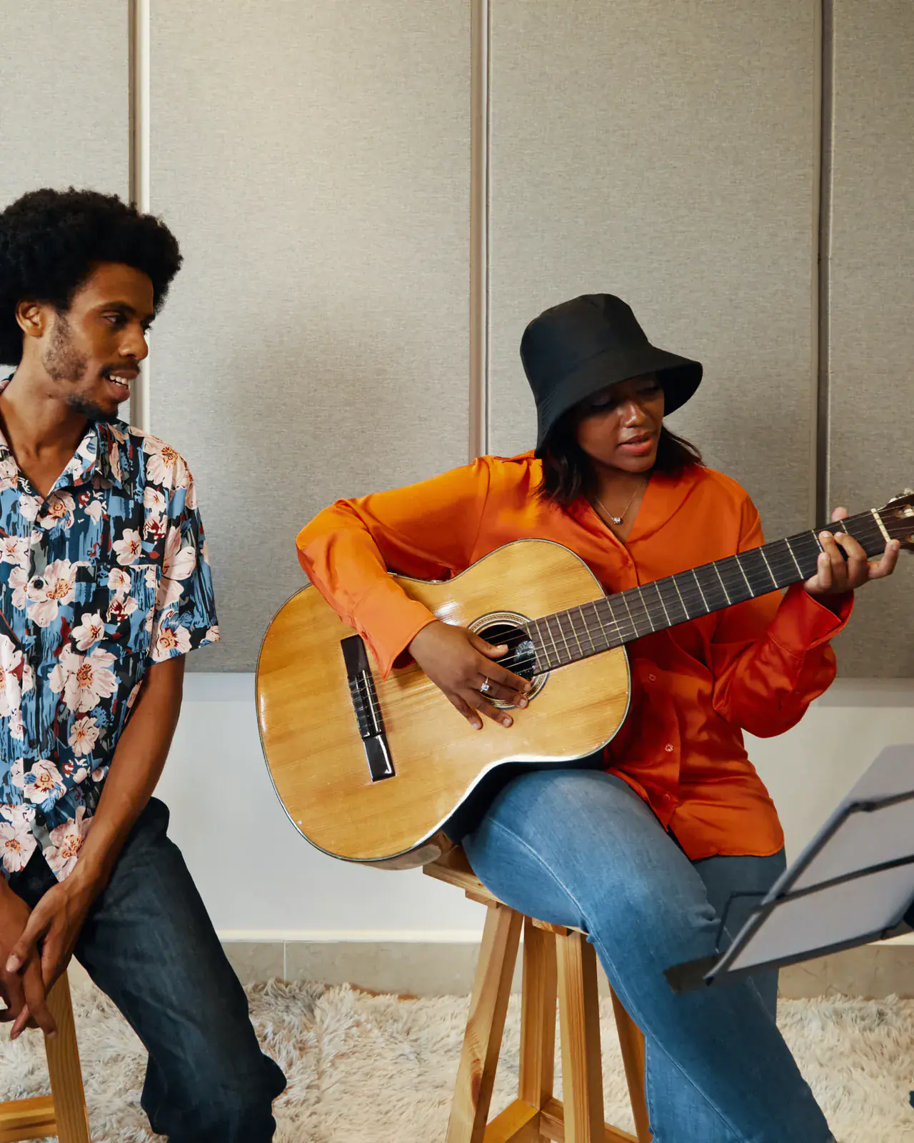Music duet in a home studio — in-home music lessons in Kilimani, Nairobi